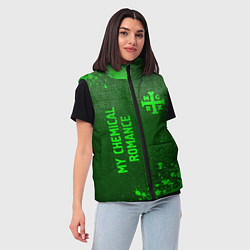 Женский жилет My Chemical Romance - green gradient вертикально, цвет: 3D-черный — фото 2