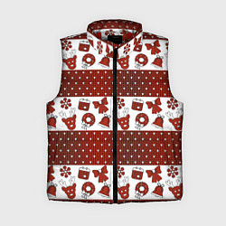 Женский жилет Новогодний паттерн, цвет: 3D-красный