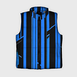 Женский жилет Толстые синие полосы на чёрном фоне