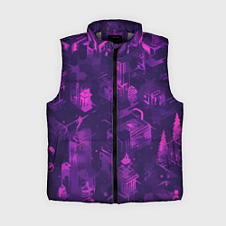 Женский жилет Неоновый городок, цвет: 3D-светло-серый
