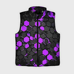 Женский жилет Фиолетово-серые шестиугольники на чёрном фоне