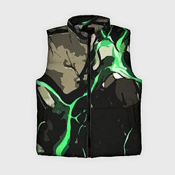 Женский жилет Зелёный разлом в камне, цвет: 3D-светло-серый