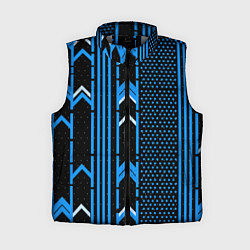 Женский жилет Синие обои на чёрном фоне, цвет: 3D-светло-серый
