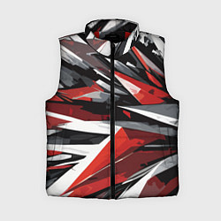 Женский жилет Чёрно-красно-белая абстракция, цвет: 3D-красный