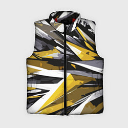 Женский жилет Чёрно-жёлто-белая абстракция