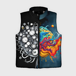 Женский жилет Креативный мозг, цвет: 3D-светло-серый