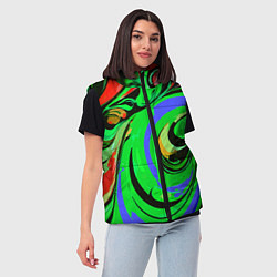 Женский жилет Красно-зелёный узор, цвет: 3D-светло-серый — фото 2