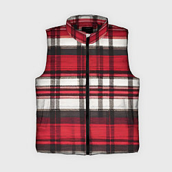 Женский жилет Красно-белая ткань в клетку