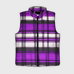 Женский жилет Фиолетово-белая ткань в клетку