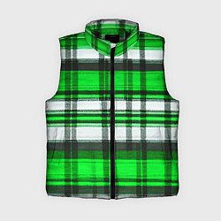 Женский жилет Зелёно-белая ткань в клетку