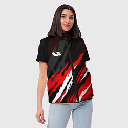 Женский жилет Lixiang - красный языки пламени, цвет: 3D-черный — фото 2