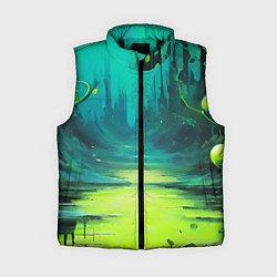 Женский жилет Зелёная кислотная абстракция