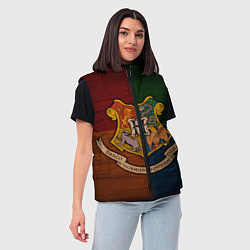 Женский жилет Hogwarts emblem, цвет: 3D-черный — фото 2
