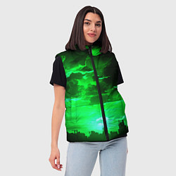 Женский жилет Кислотный зелёный закат, цвет: 3D-черный — фото 2