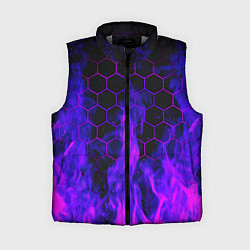 Женский жилет Неоновый огонь и соты, цвет: 3D-светло-серый
