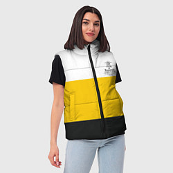 Женский жилет Без труда не вытащишь и рыбку - с флагом черная на, цвет: 3D-черный — фото 2