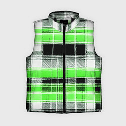 Женский жилет Белые полосы на чёрно-зелёном фоне