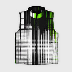 Женский жилет Зелёно-чёрный гранж на белом фоне, цвет: 3D-светло-серый