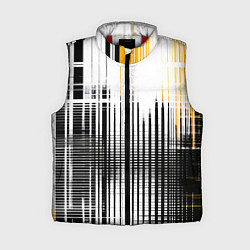 Женский жилет Жёлто-чёрный гранж на белом фоне