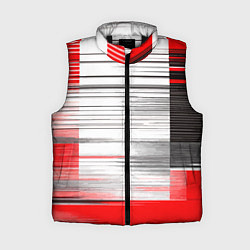 Женский жилет Чёрные вертикальные полосы на красно-белом фоне