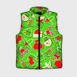 Женский жилет Новогоднее настроение паттерн, цвет: 3D-светло-серый