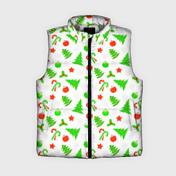 Женский жилет Новогодний ёлочный паттерн, цвет: 3D-светло-серый