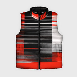 Женский жилет Белые вертикальные полосы на чёрно-красном фоне