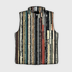 Женский жилет Полосатый красно-зелёный рваные полосы