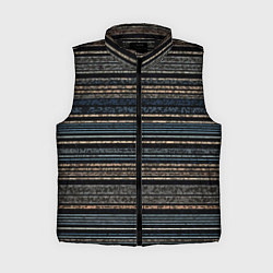 Женский жилет Тёмный сине-коричневый текстурные полосы