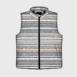 Женский жилет Светлый бежевый с синим текстурированные полосы