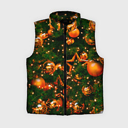 Женский жилет Новогодние игрушки на ветках