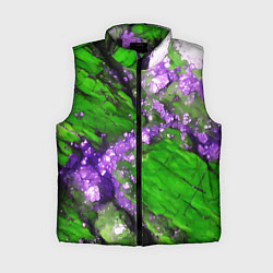 Женский жилет Фиолетовый минерал в зелёном камне, цвет: 3D-черный