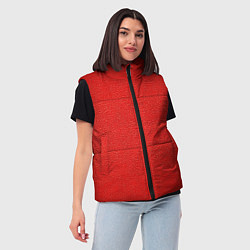 Женский жилет Красная кожаная текстура, цвет: 3D-светло-серый — фото 2