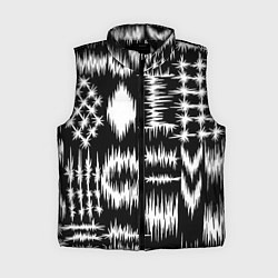 Женский жилет Штриховка - геометрическая абстракция, цвет: 3D-черный