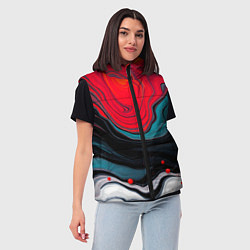 Женский жилет Абстракция эбру, цвет: 3D-черный — фото 2