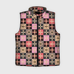 Женский жилет Разноцветная плитка с геометрическим рисунком