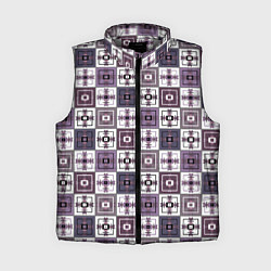 Женский жилет Серый сиреневый геометрический узор пэчворк