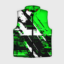 Женский жилет Diagonal black and white stripes on a green backgr