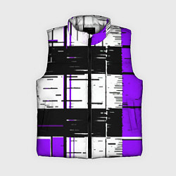 Женский жилет Чёрные и фиолетовые полосы на белом фоне