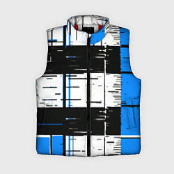 Женский жилет Синие и чёрные полосы на белом фоне