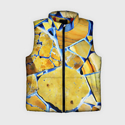 Женский жилет Жёлто-синяя абстракция, цвет: 3D-красный