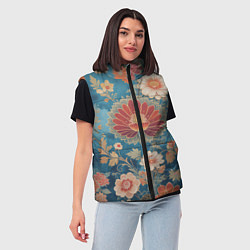 Женский жилет Ботанические узоры, цвет: 3D-черный — фото 2