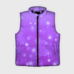 Женский жилет Резные снежинки глитч, цвет: 3D-черный