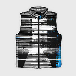Женский жилет Горизонтальные чёрные линии на бело-синем фоне