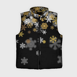 Женский жилет Снежинки объемные золотистые, цвет: 3D-светло-серый