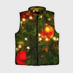 Женский жилет Новогодние украшения на ёлке