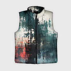 Женский жилет Чёрно-красная ржавчина на белом фоне