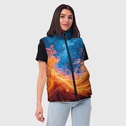 Женский жилет Яркое пламя в воде, цвет: 3D-светло-серый — фото 2