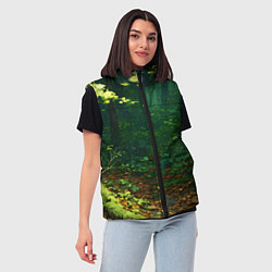 Женский жилет Зелёный летний лес, цвет: 3D-красный — фото 2