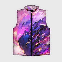 Женский жилет Фиолетово-розовая абстракция, цвет: 3D-красный